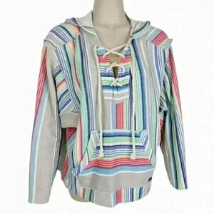 BILLABONG Mexican Stripe Beach Hoodie Size M